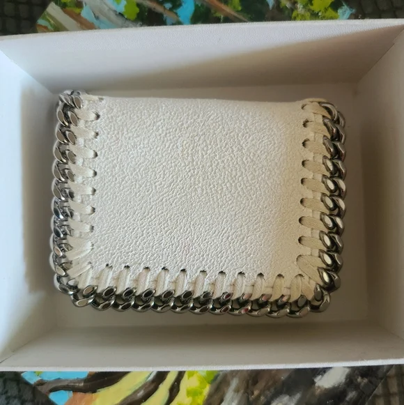 🤍🩶EUC Stella McCartney Trifold Falabella Mini Card Holder Wallet🩶🤍 - Picture 1 of 13